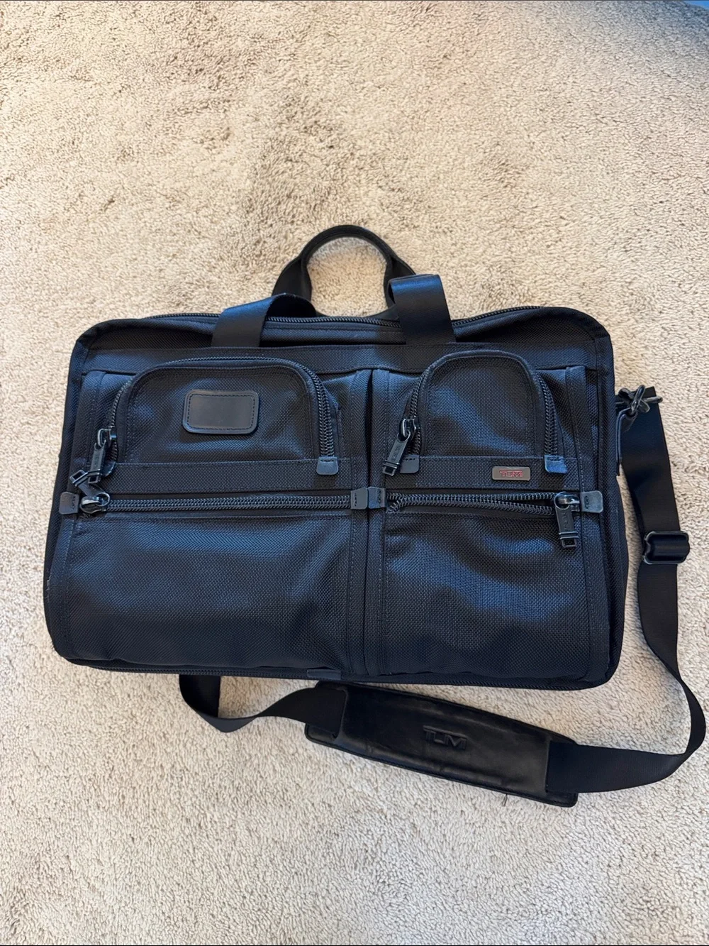 Tumi Black Laptop Briefcase with Laptop Sleeve